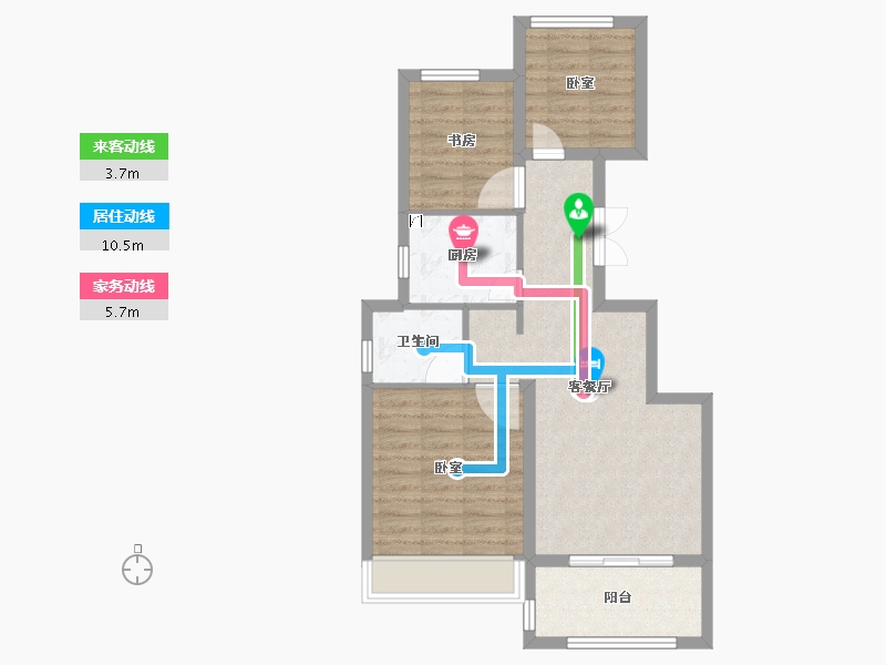 浙江省-宁波市-鼎豪名苑-70.00-户型库-动静线