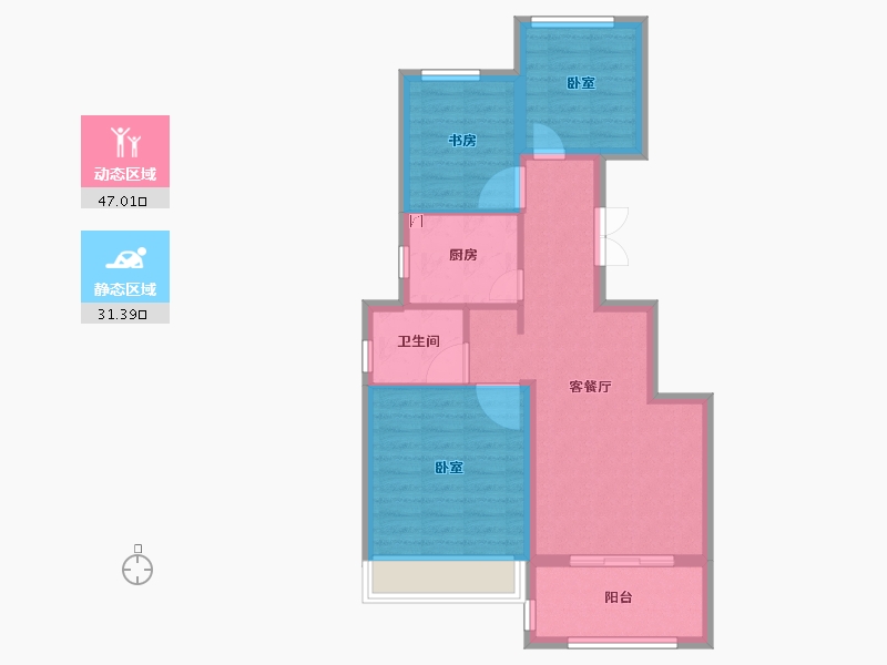 浙江省-宁波市-鼎豪名苑-70.00-户型库-动静分区