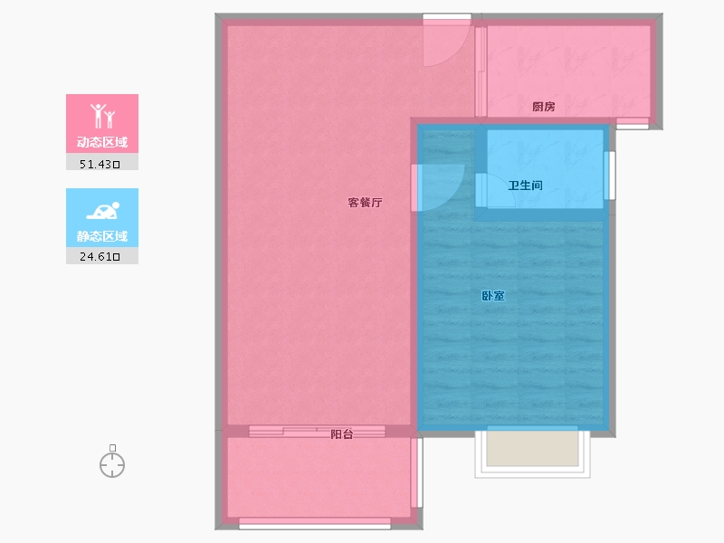 江苏省-南通市-如歌花苑-68.51-户型库-动静分区