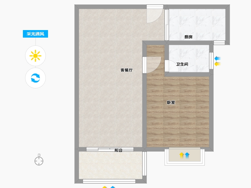 江苏省-南通市-如歌花苑-68.51-户型库-采光通风