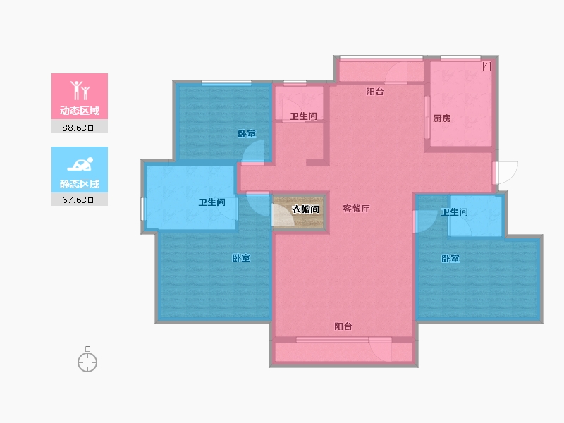 辽宁省-辽阳市-鸿飞·东方假日-143.00-户型库-动静分区