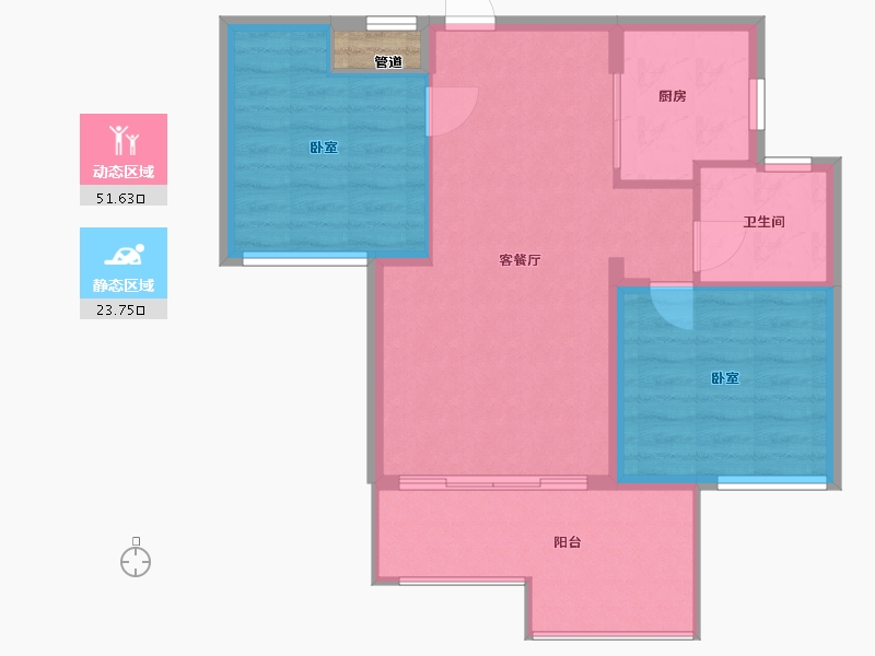 浙江省-温州市-君悦豪庭-69.50-户型库-动静分区