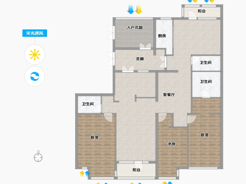 浙江省-杭州市-众安启航社-190.00-户型库-采光通风