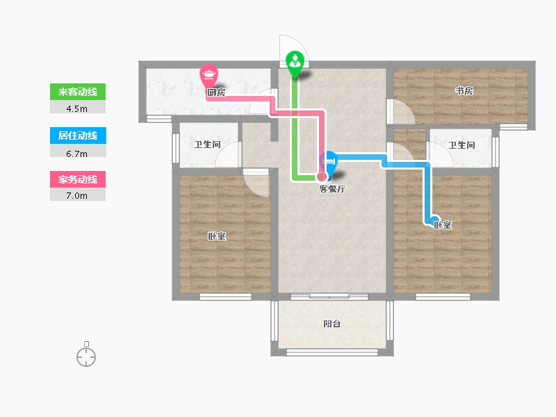 江苏省-宿迁市-盛世家园-93.86-户型库-动静线