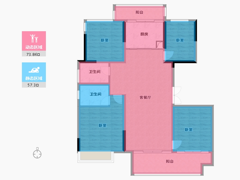 四川省-巴中市-明发·桃源名著-118.43-户型库-动静分区