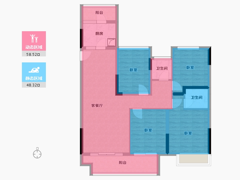 四川省-巴中市-明发·桃源名著-94.50-户型库-动静分区