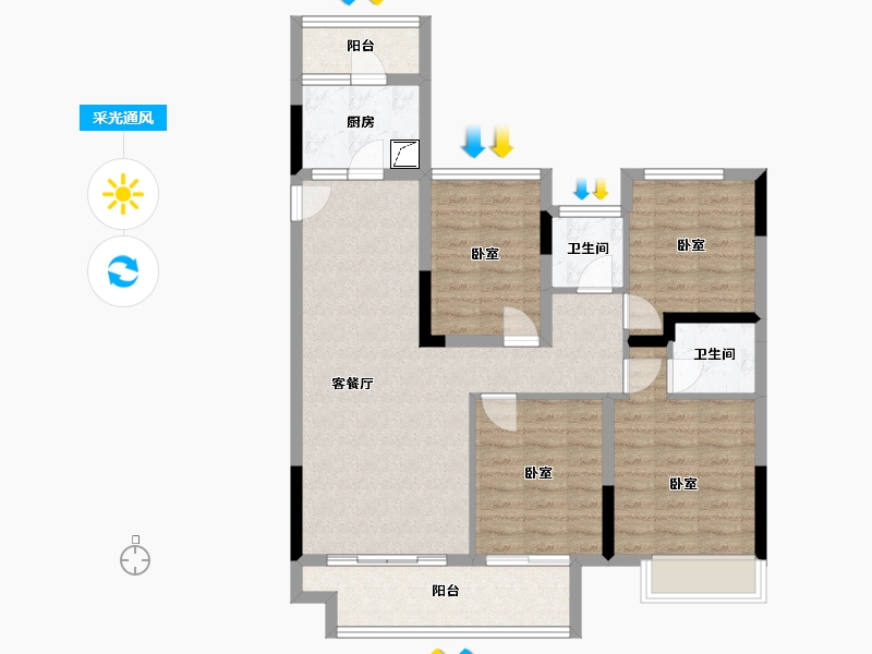 四川省-巴中市-明发·桃源名著-94.50-户型库-采光通风