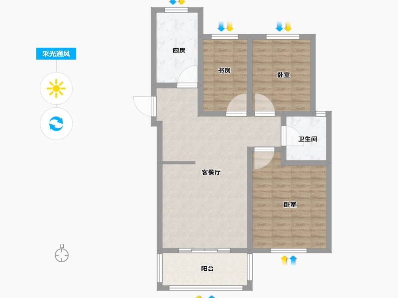 江苏省-宿迁市-盛世家园-89.46-户型库-采光通风