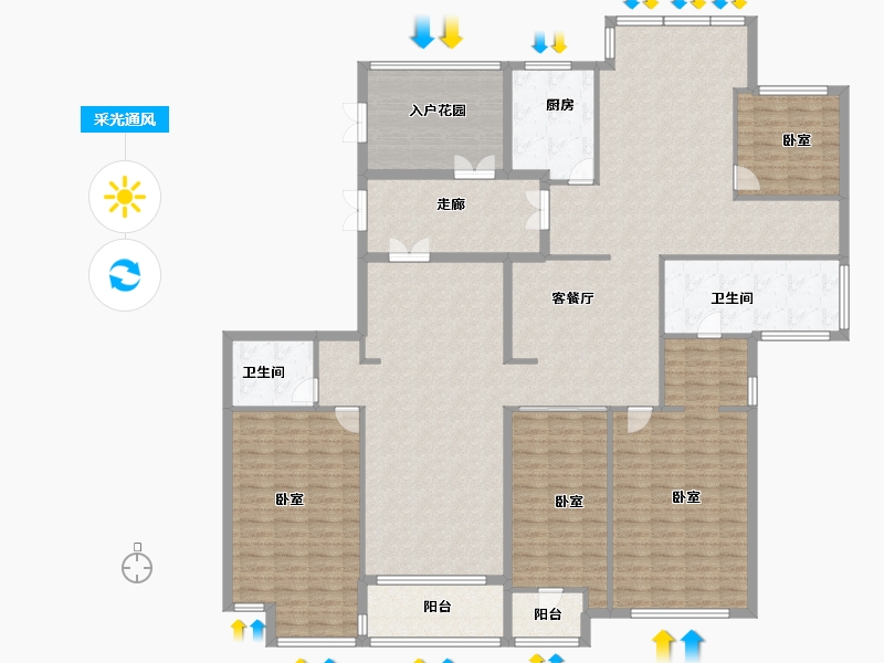 浙江省-杭州市-众安启航社-207.00-户型库-采光通风