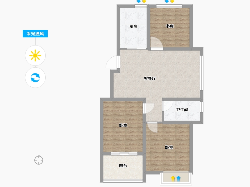 浙江省-嘉兴市-锦绣江南-77.72-户型库-采光通风