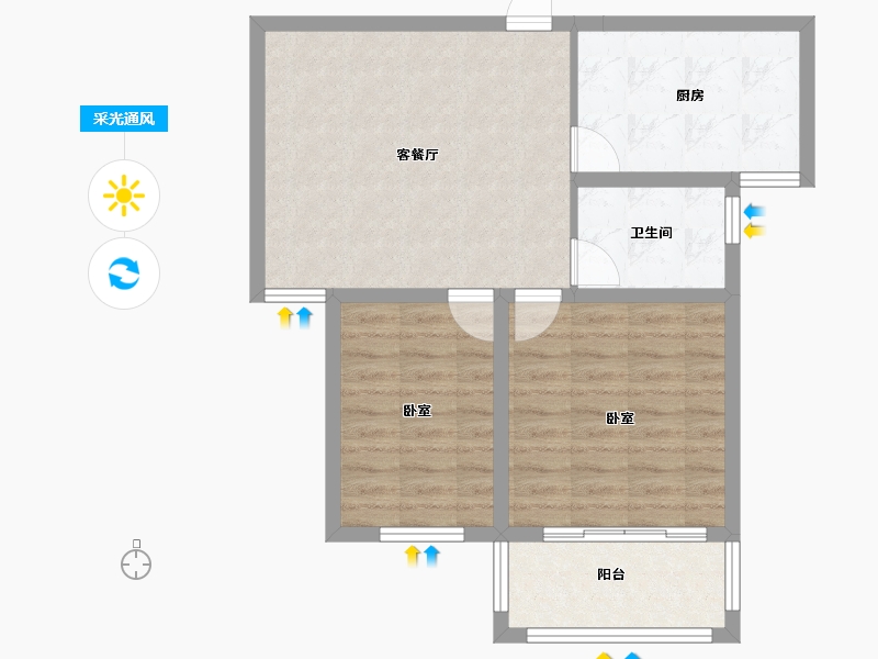 江苏省-宿迁市-盛世家园-67.41-户型库-采光通风