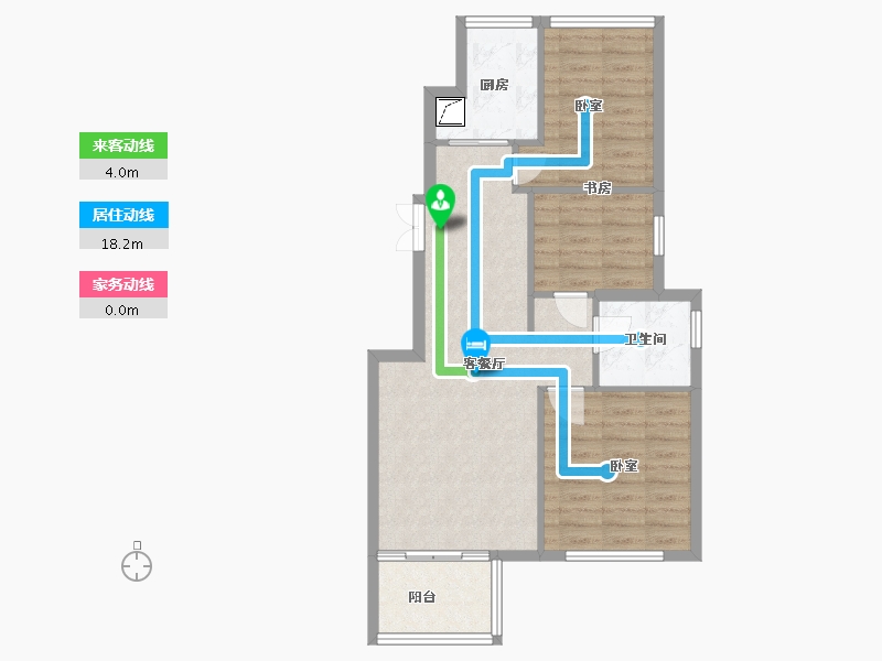 浙江省-嘉兴市-望湖公馆-71.00-户型库-动静线