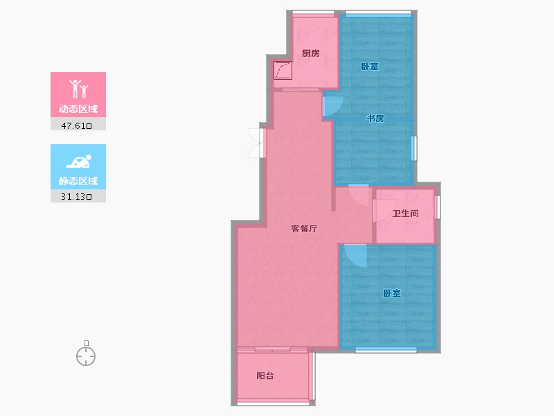 浙江省-嘉兴市-望湖公馆-71.00-户型库-动静分区