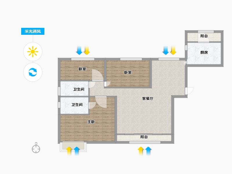 内蒙古自治区-呼和浩特市-金川科技园-106.00-户型库-采光通风