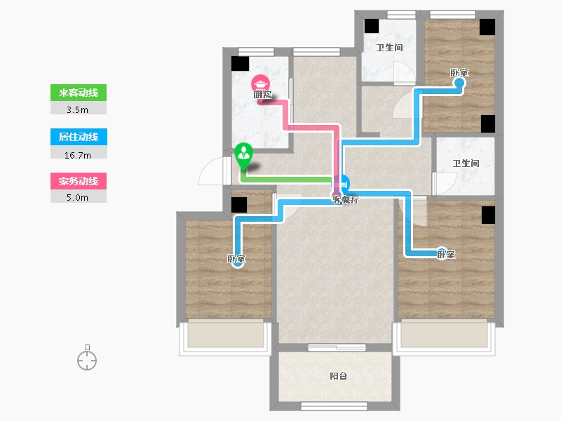 浙江省-嘉兴市-卡森卫星城名庭园-72.00-户型库-动静线