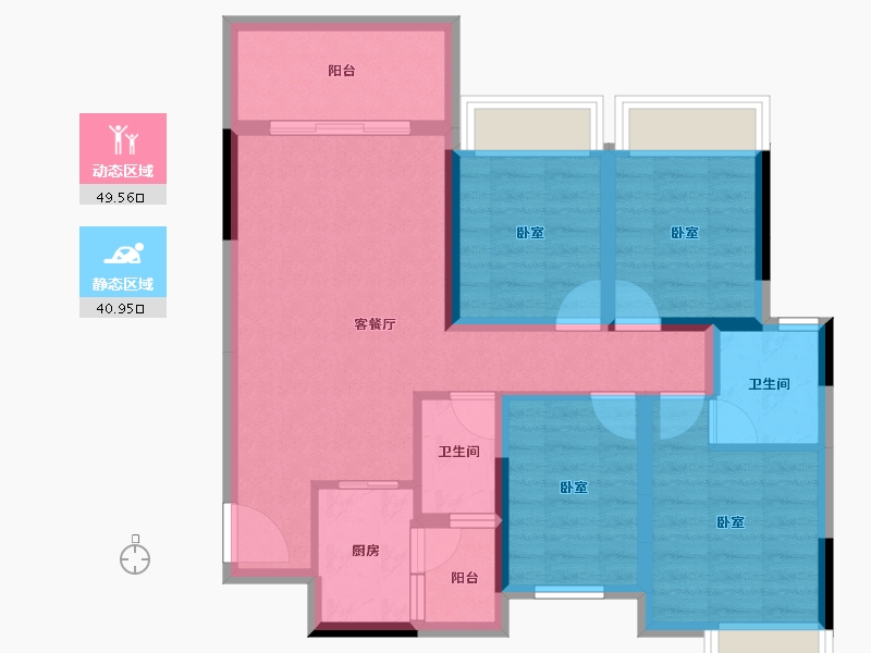 广西壮族自治区-桂林市-睿翔瑞园-79.56-户型库-动静分区