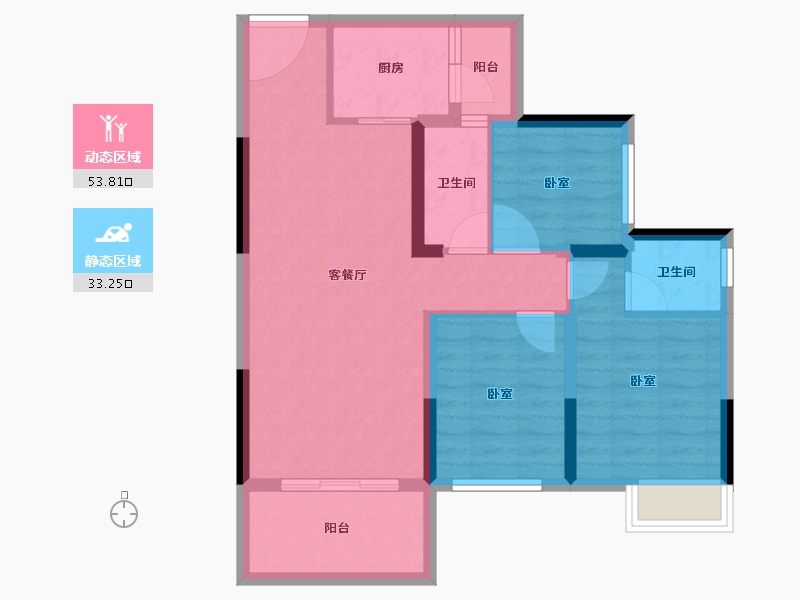 广西壮族自治区-桂林市-睿翔瑞园-77.39-户型库-动静分区