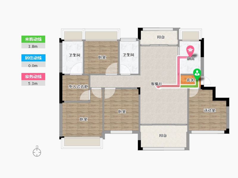 湖南省-常德市-金侨·芳华府-111.00-户型库-动静线