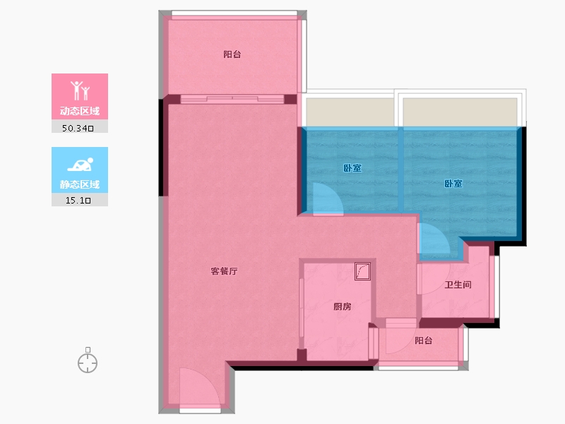 广东省-湛江市-万华城市花园-58.08-户型库-动静分区