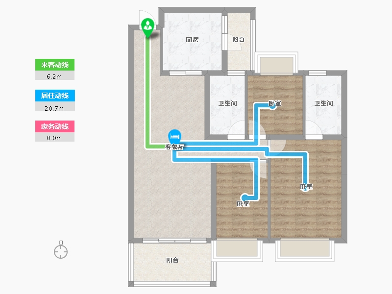 广东省-梅州市-梅州恒大江山帝景-87.88-户型库-动静线