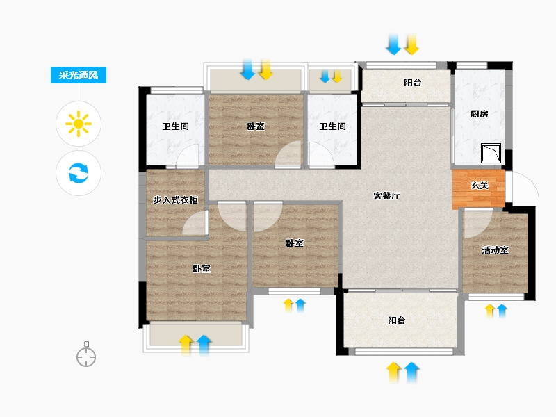 湖南省-常德市-金侨·芳华府-98.00-户型库-采光通风