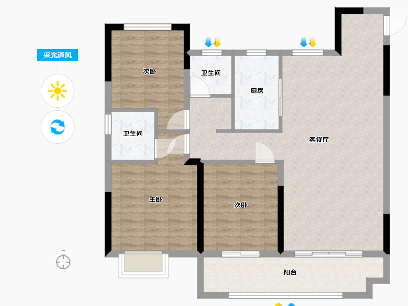 安徽省-芜湖市-碧桂园领域-98.00-户型库-采光通风