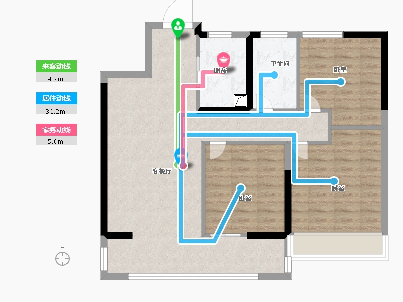 陕西省-西安市-中梁鎏金雲玺-79.00-户型库-动静线