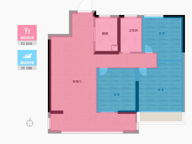 陕西省-西安市-中梁鎏金雲玺-79.00-户型库-动静分区