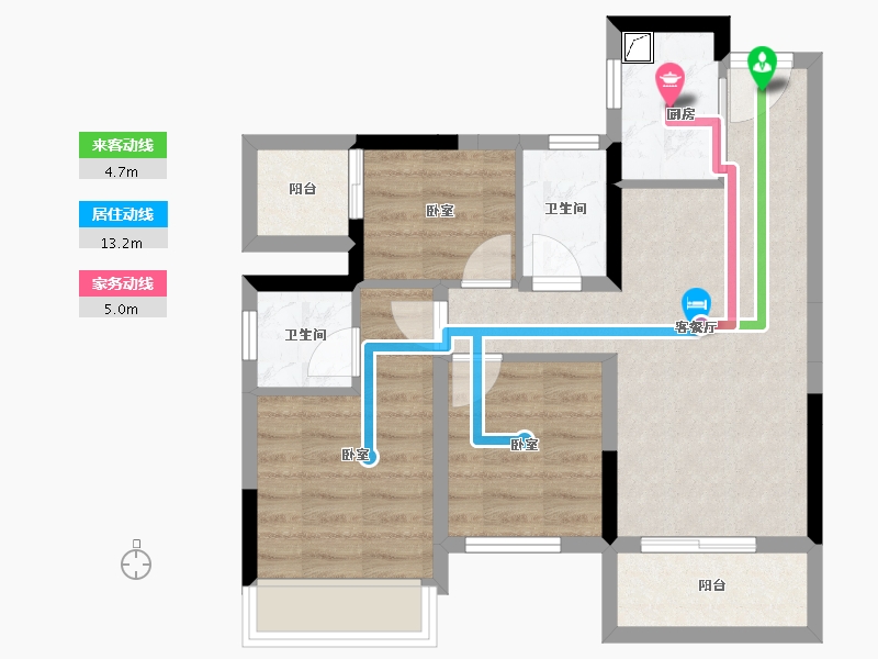 广西壮族自治区-南宁市-天隆江湾学府-60.58-户型库-动静线