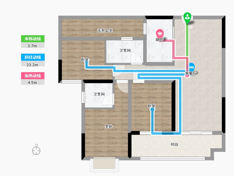 湖北省-襄阳市-和信翠柳苑-90.14-户型库-动静线