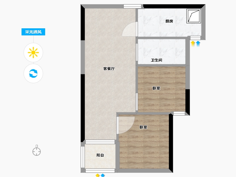 广东省-汕头市-中光电上林府-55.00-户型库-采光通风