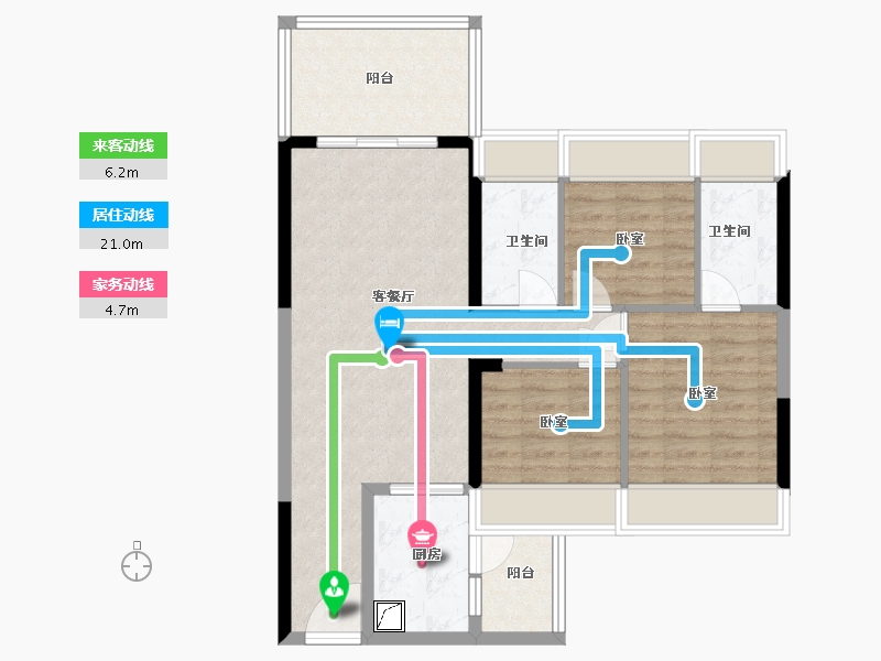 广东省-湛江市-万华城市花园-83.08-户型库-动静线