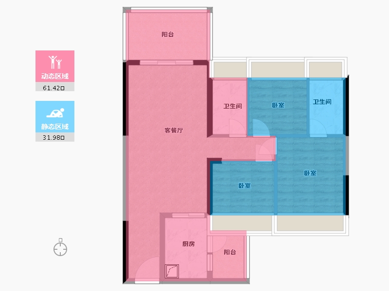 广东省-湛江市-万华城市花园-83.08-户型库-动静分区