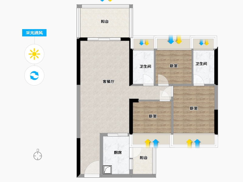 广东省-湛江市-万华城市花园-83.08-户型库-采光通风