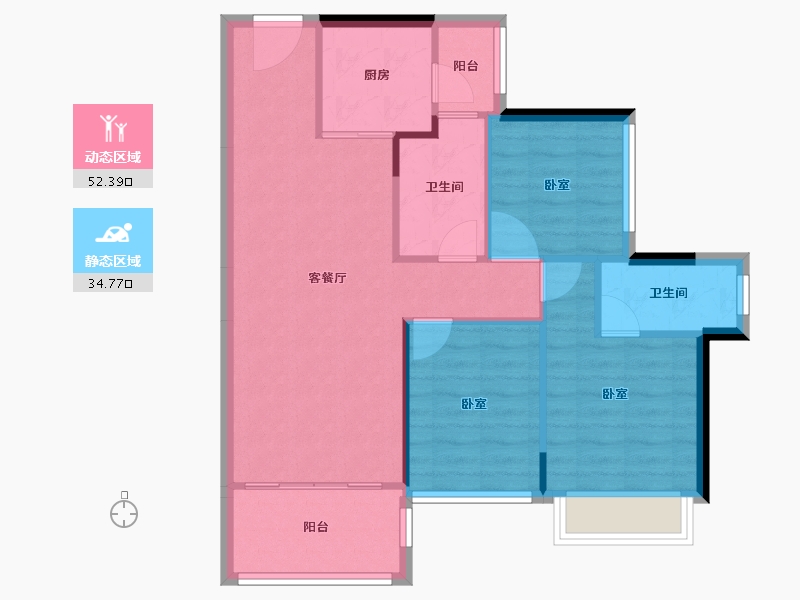 广东省-佛山市-龙光天宸-79.17-户型库-动静分区