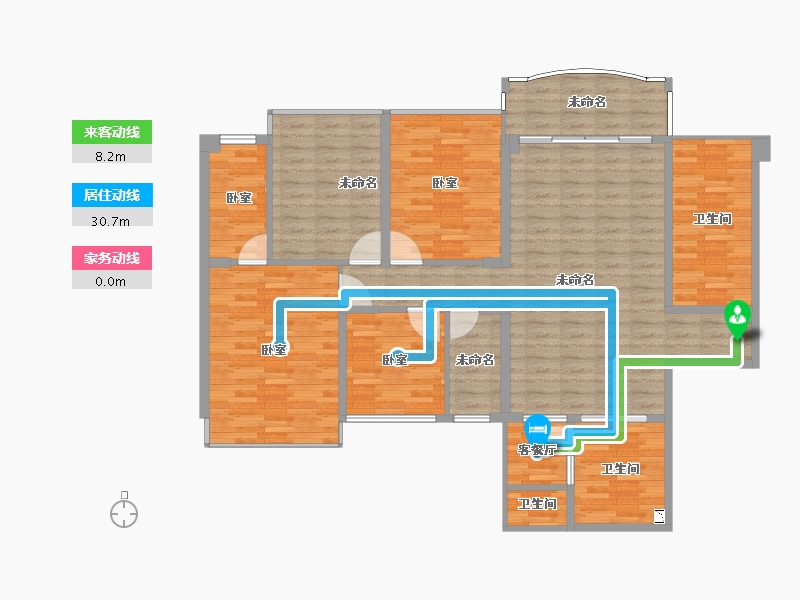 广西壮族自治区-钦州市-钦州市天润-一号-126.53-户型库-动静线