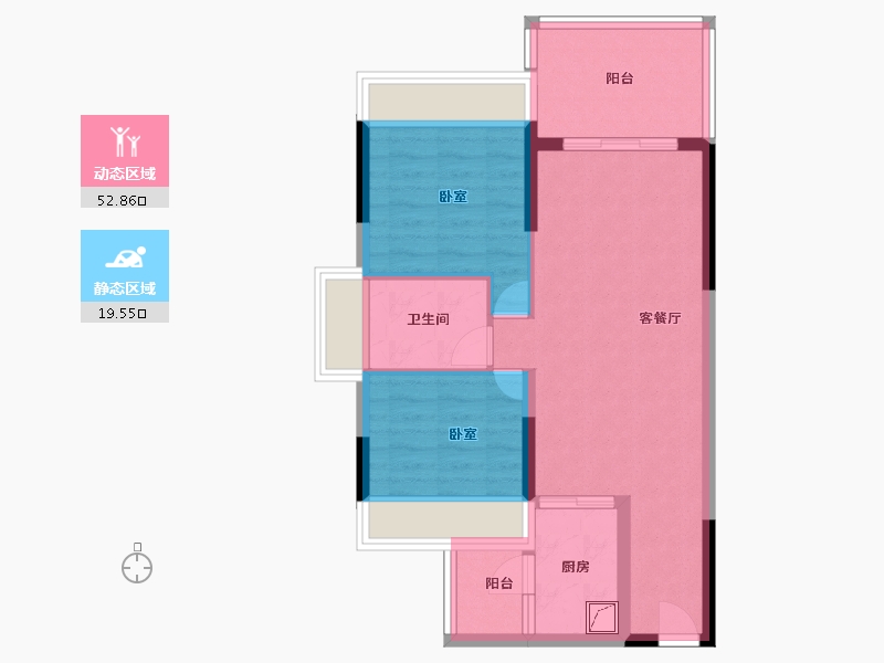 广东省-湛江市-万华城市花园-64.04-户型库-动静分区