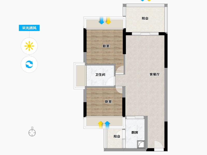 广东省-湛江市-万华城市花园-64.04-户型库-采光通风