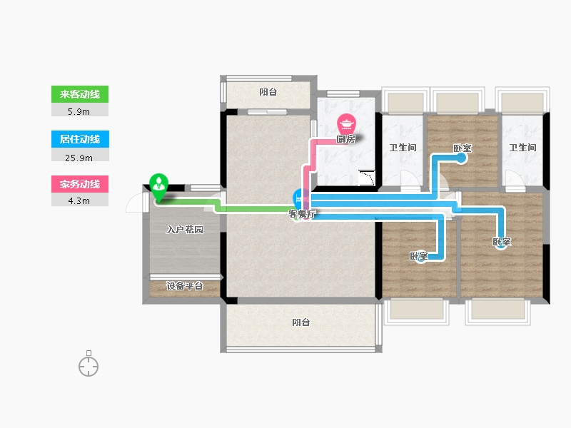 广东省-韶关市-乐昌碧桂园凤凰名邸-107.89-户型库-动静线