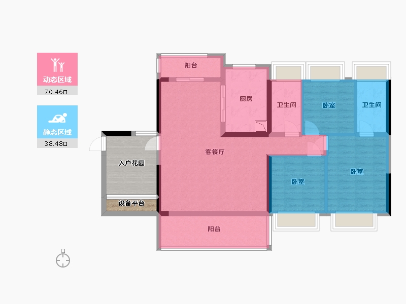 广东省-韶关市-乐昌碧桂园凤凰名邸-107.89-户型库-动静分区