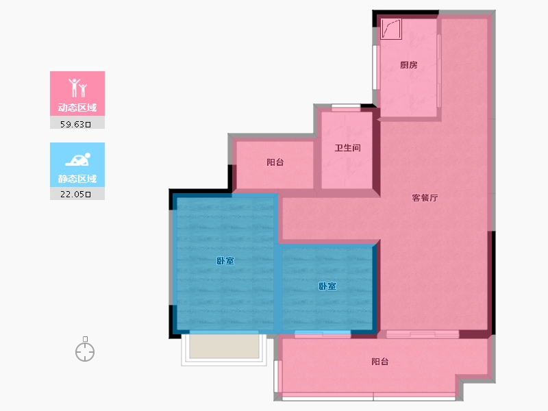 广东省-韶关市-乐昌碧桂园凤凰名邸-71.06-户型库-动静分区