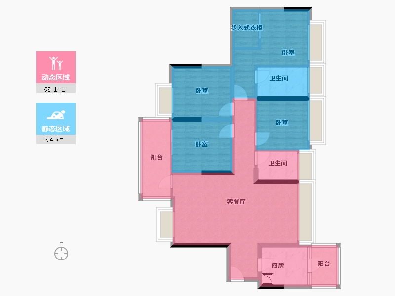 广东省-深圳市-富士君荟-103.61-户型库-动静分区