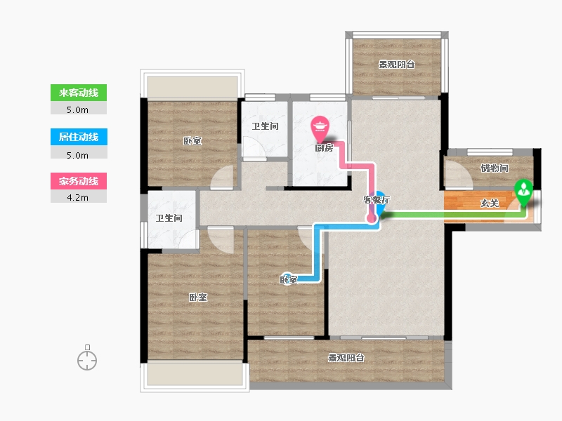 湖南省-郴州市-建工珑悦文兴府-99.88-户型库-动静线