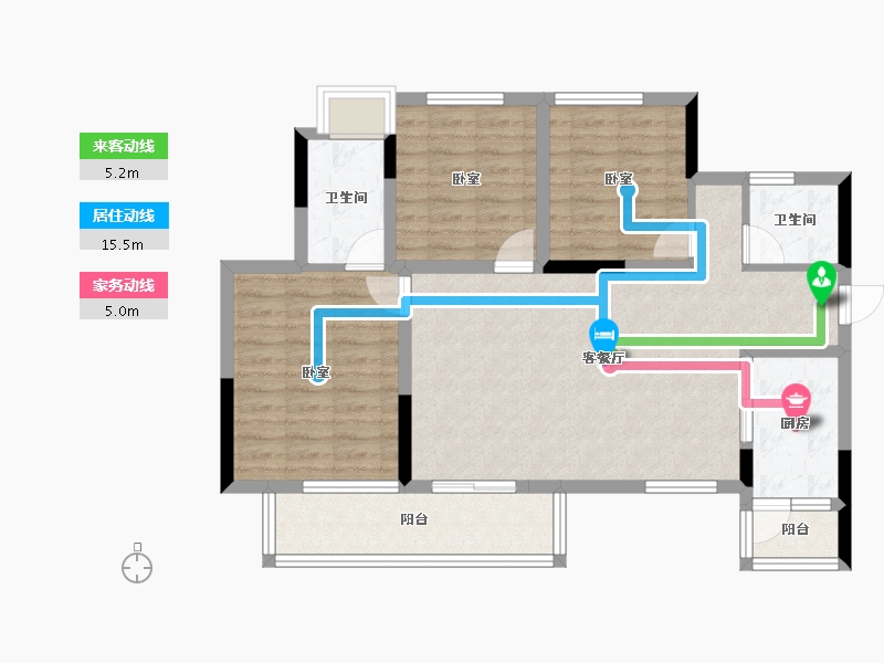 四川省-泸州市-天誉锦樾-87.49-户型库-动静线