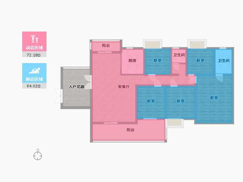 湖北省-咸宁市-万雅国际-132.15-户型库-动静分区