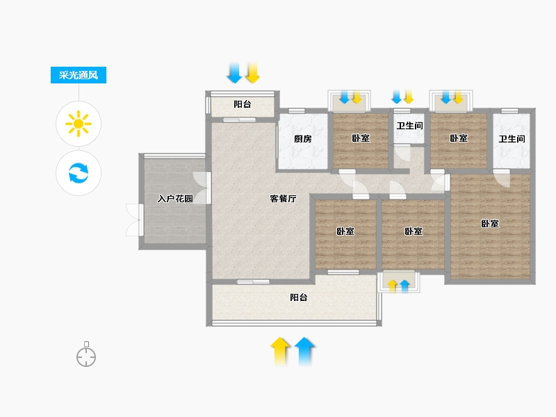 湖北省-咸宁市-万雅国际-132.15-户型库-采光通风