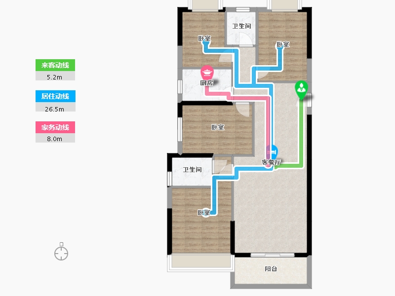 湖北省-黄石市-新西南国际花园-104.85-户型库-动静线