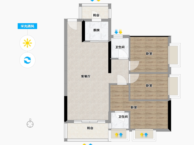 广东省-深圳市-富士君荟-78.00-户型库-采光通风