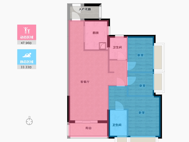 广东省-佛山市-时代印记-76.04-户型库-动静分区