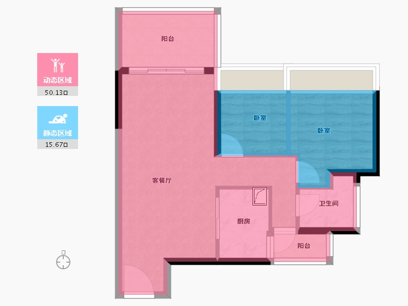 广东省-湛江市-万华城市花园-58.31-户型库-动静分区